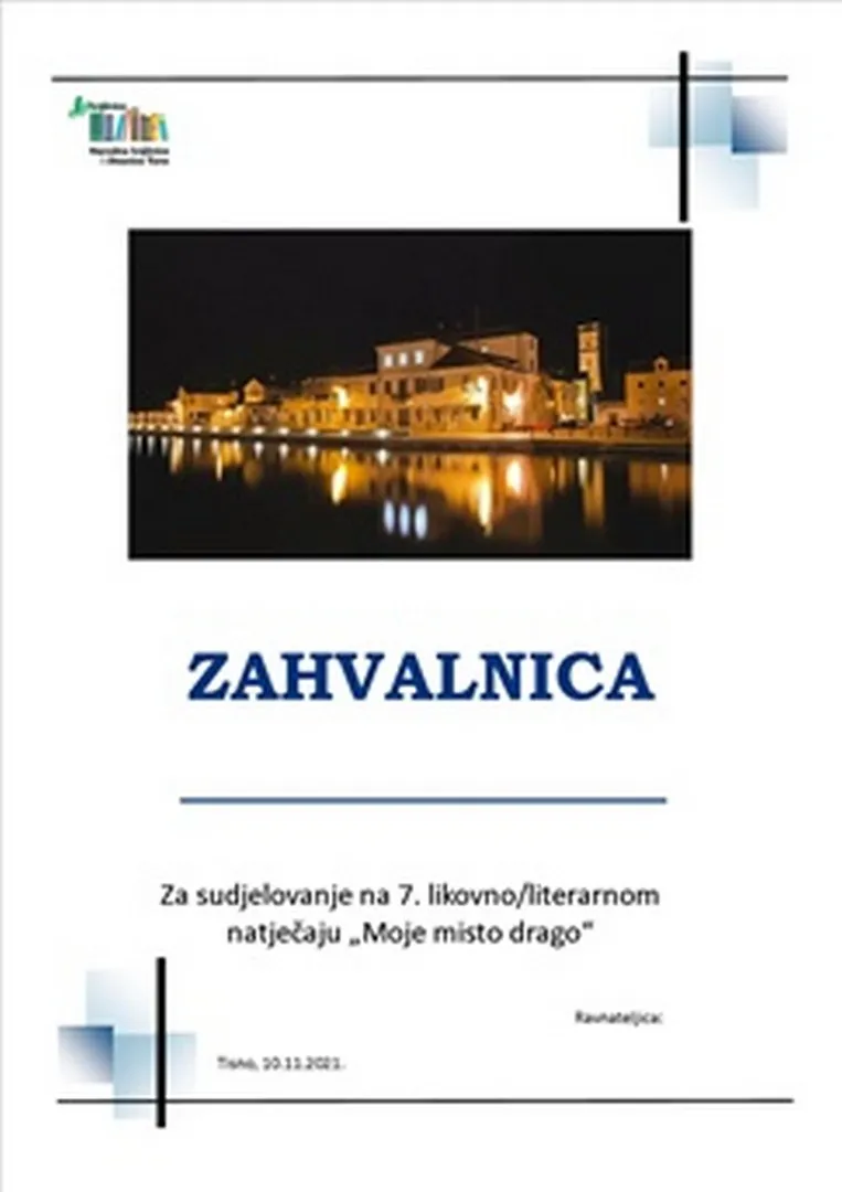 Proglašeni najbolji radovi 7. literarno- likovnog natječaja "Misto moje drago"